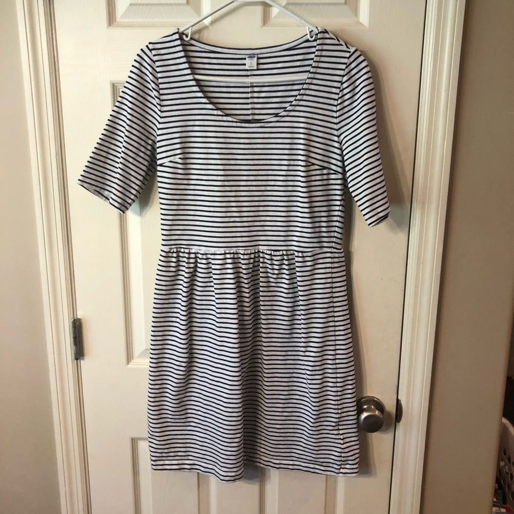 Cute Black and White Striped Dress